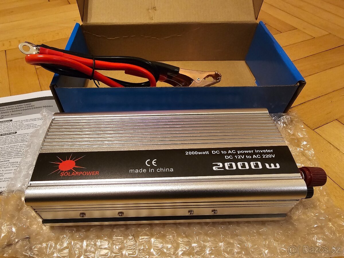 měnič 12V 2000W DC-AC modifikovaná sinusovka, nový - 2