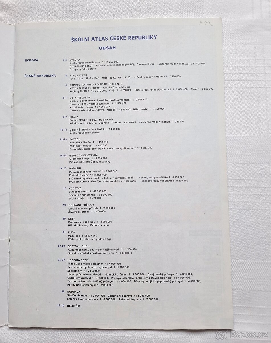 Školní atlas České republiky Kartografie Praha - 2
