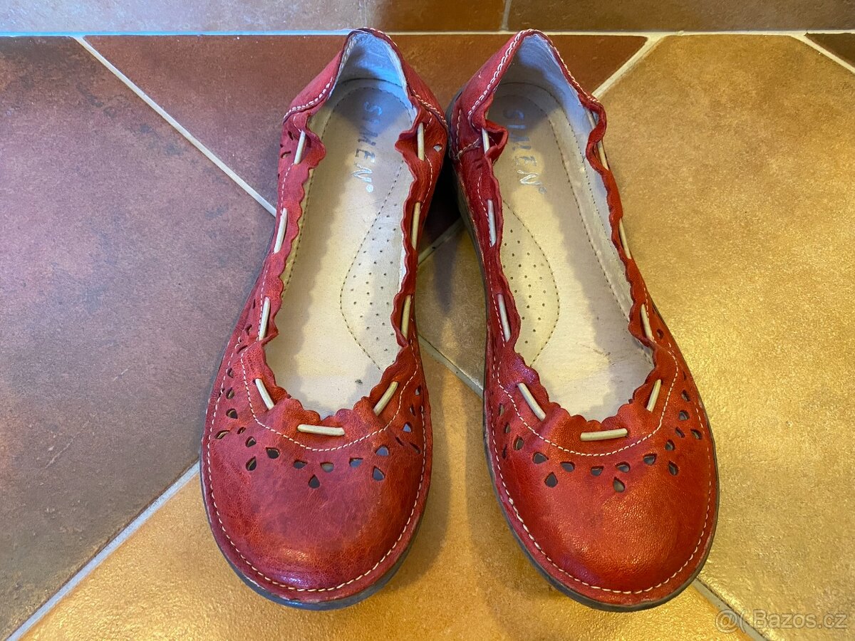 Dámské kožené baleríny – Simen - 2