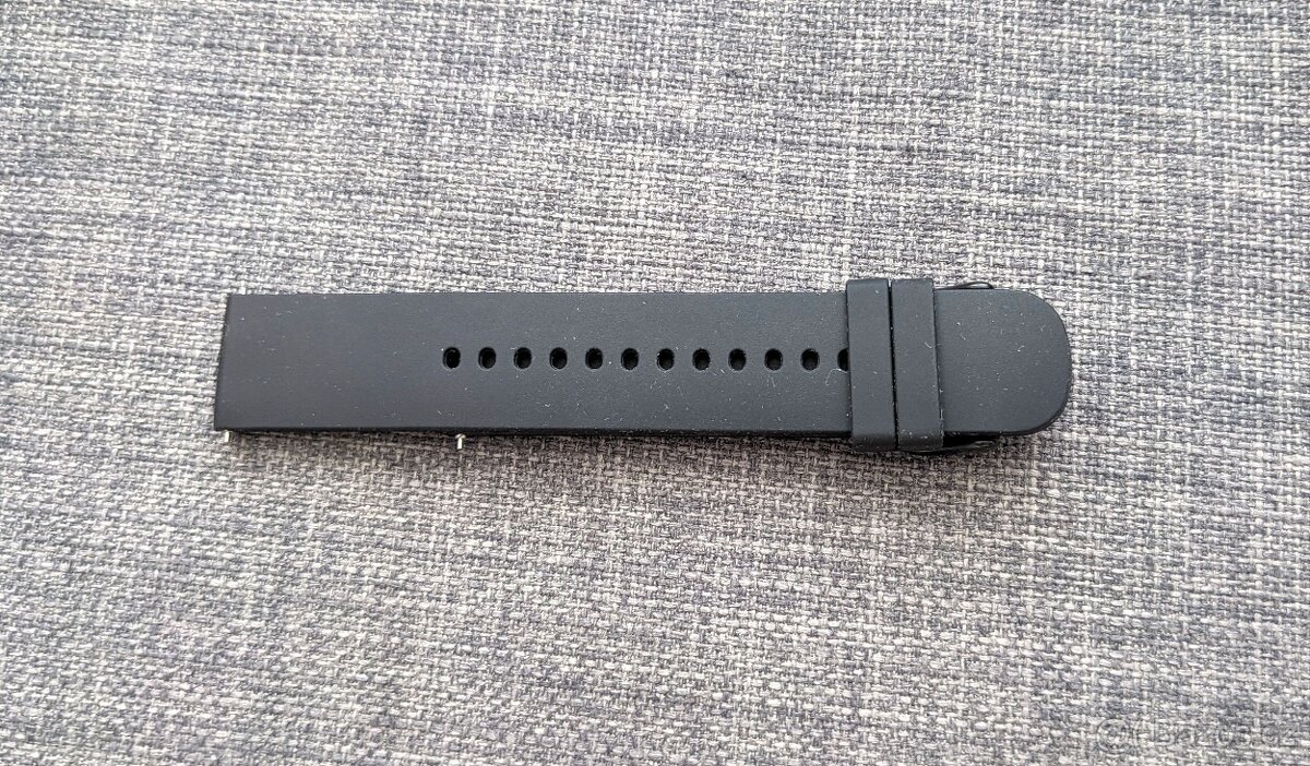 Nový silikonový řemínek 20mm - černý/šedivý - 2