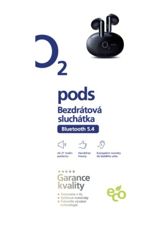 Sluchátka O2 pods, černá (2024) - 2