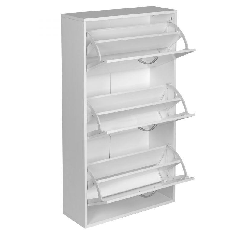 Výklopný botník, bílý, 59 x 105 x 22 cm - 2