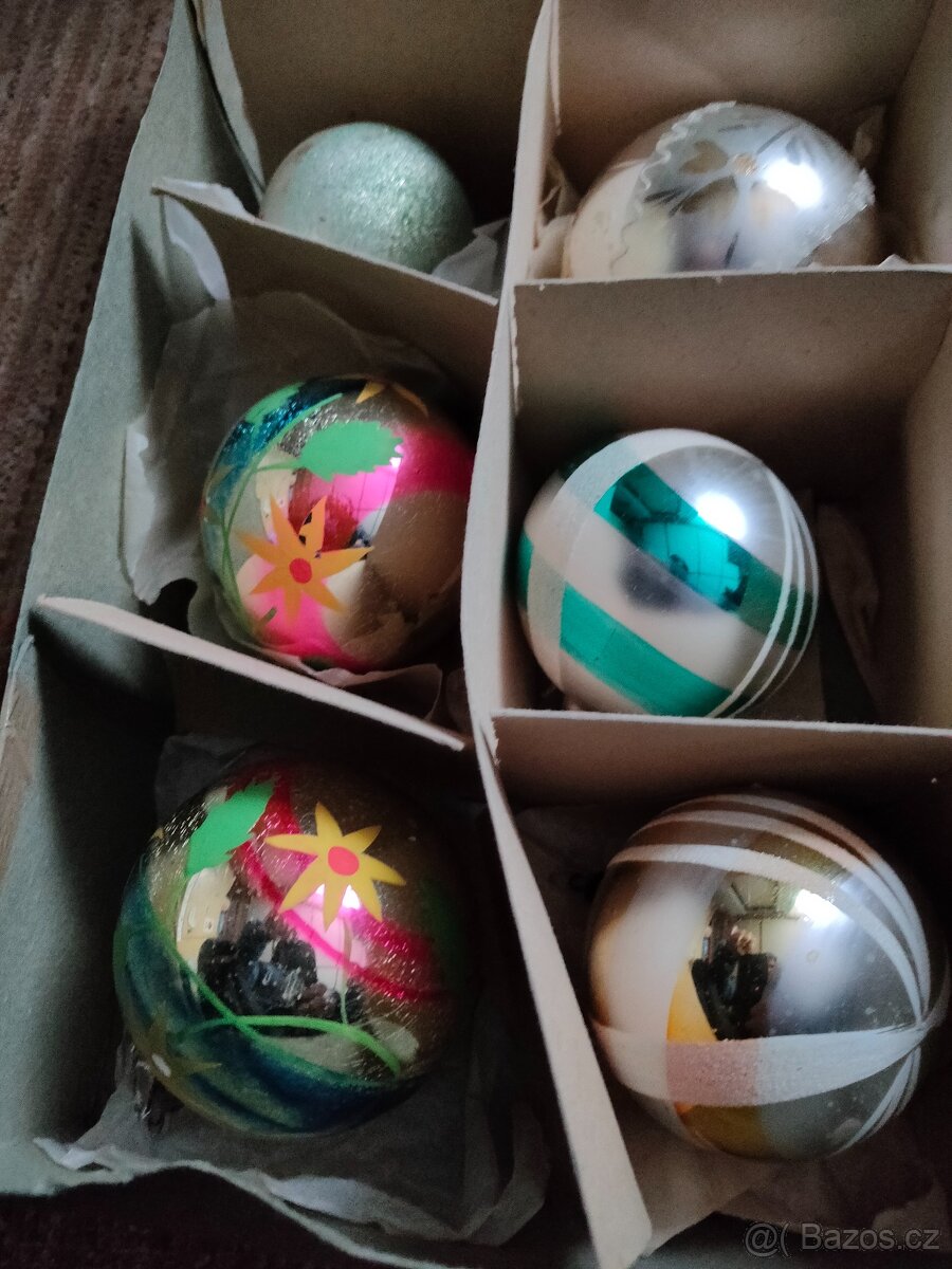 Vánoční retro skleněné ozdoby - 2