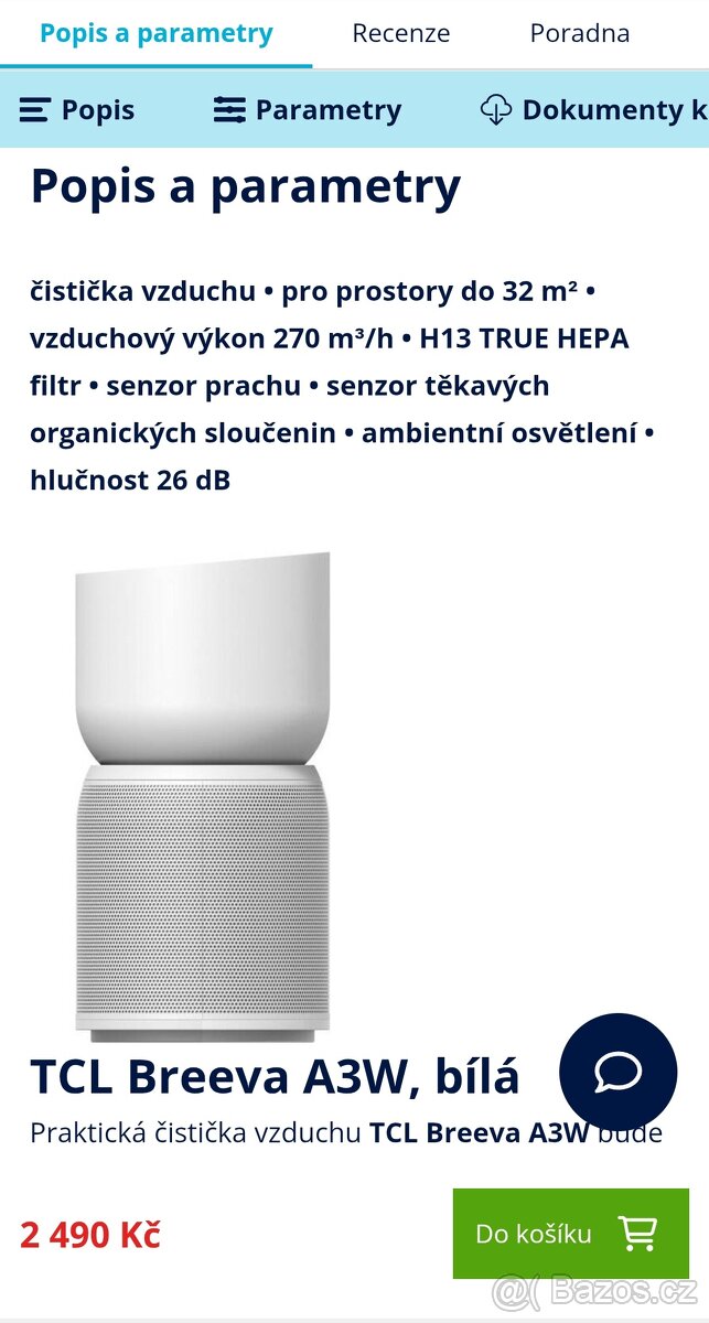 Čistička vzduchu TCL Breeva A3W - 2