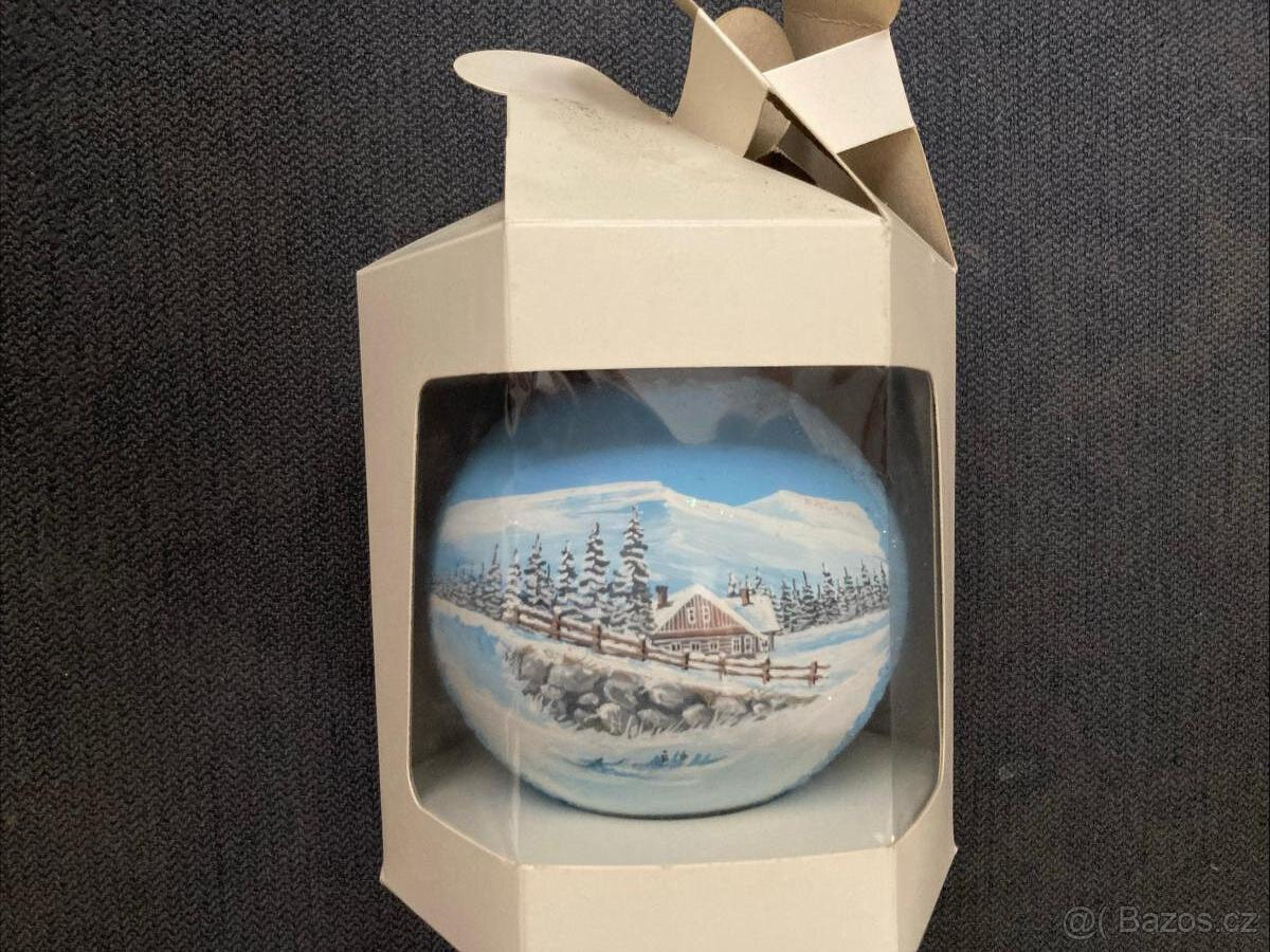 Vánoční ručně malovaná sbírková skleněná koule - 2