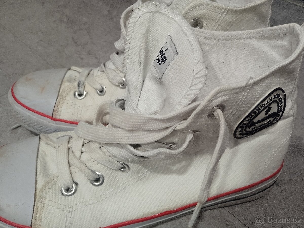 Kotníčkové tenisky dívčí bílé vel.37 - 2