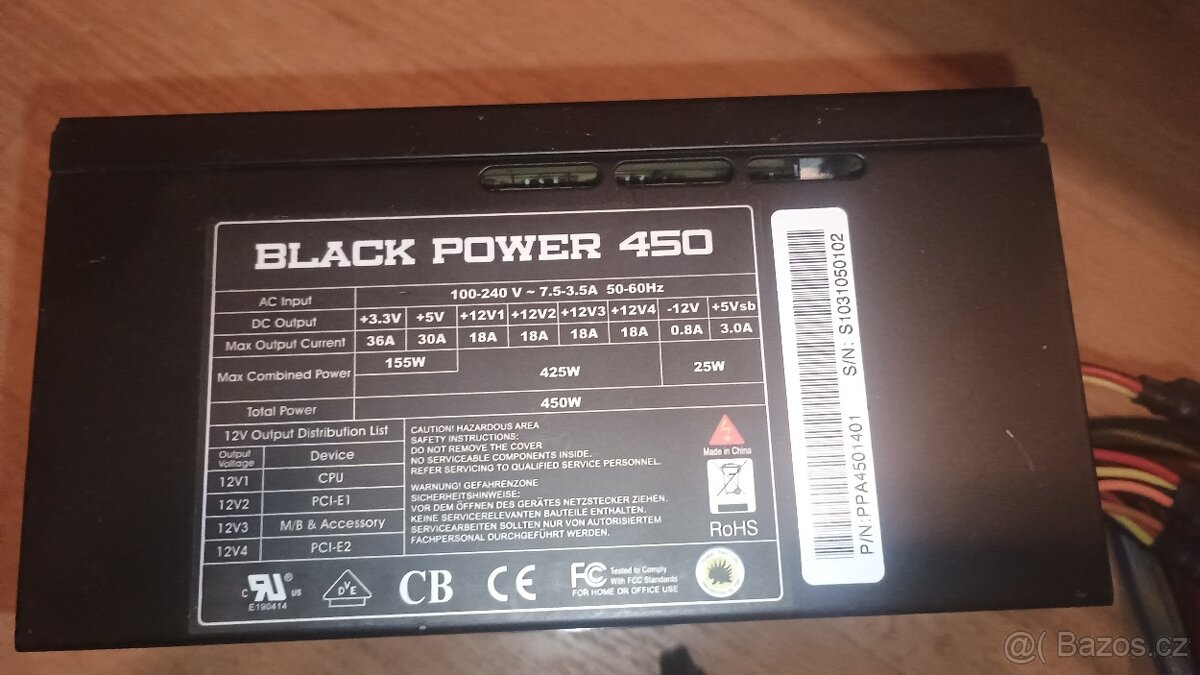PC zdroj Black Power 450 W - 2