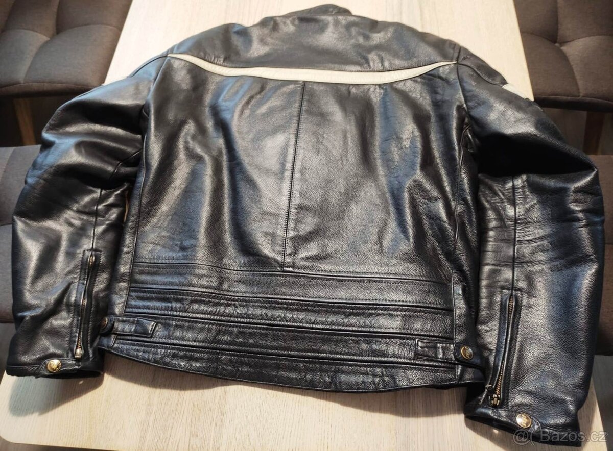 Kožená bunda s chrániči loktů a ramen vel. L - 2