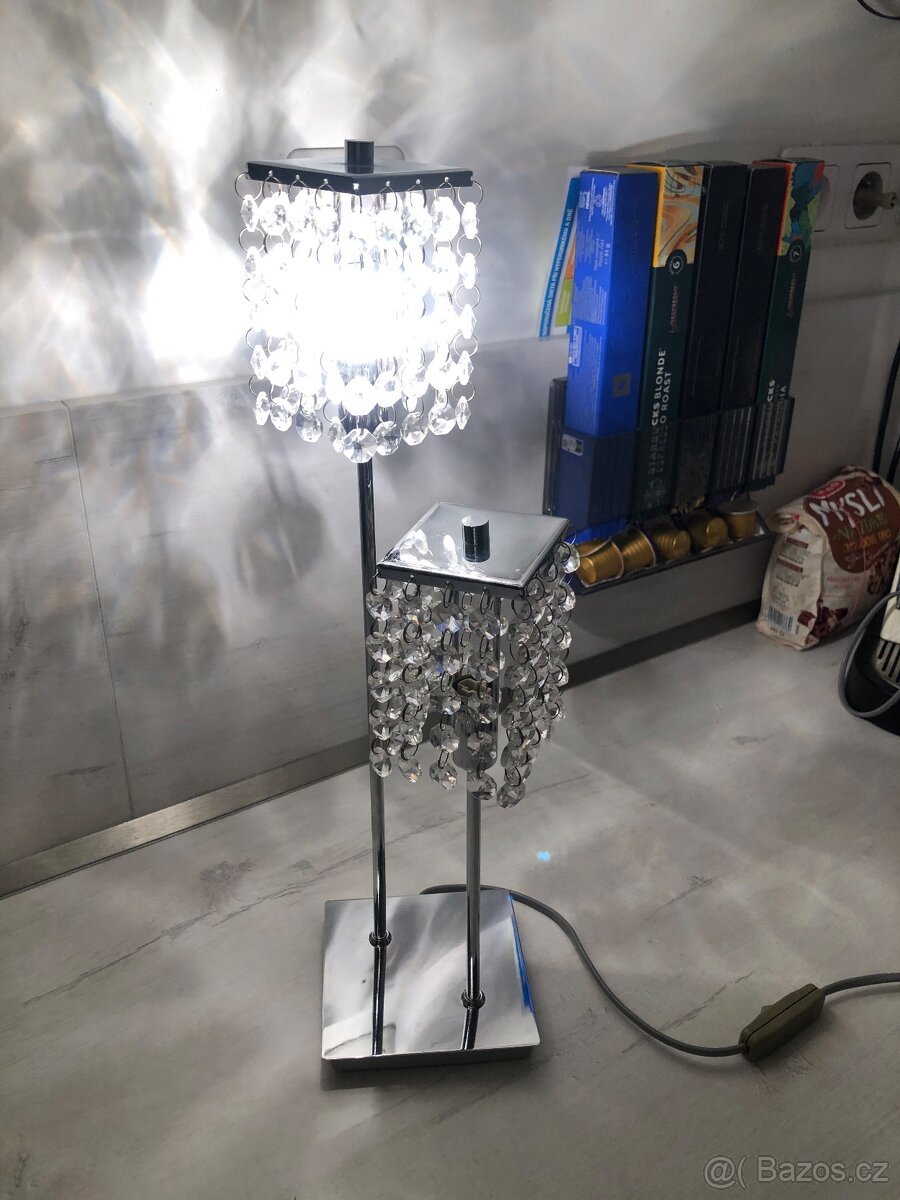 Krásná křišťálová stolní lampa a závěsná lampička - 2