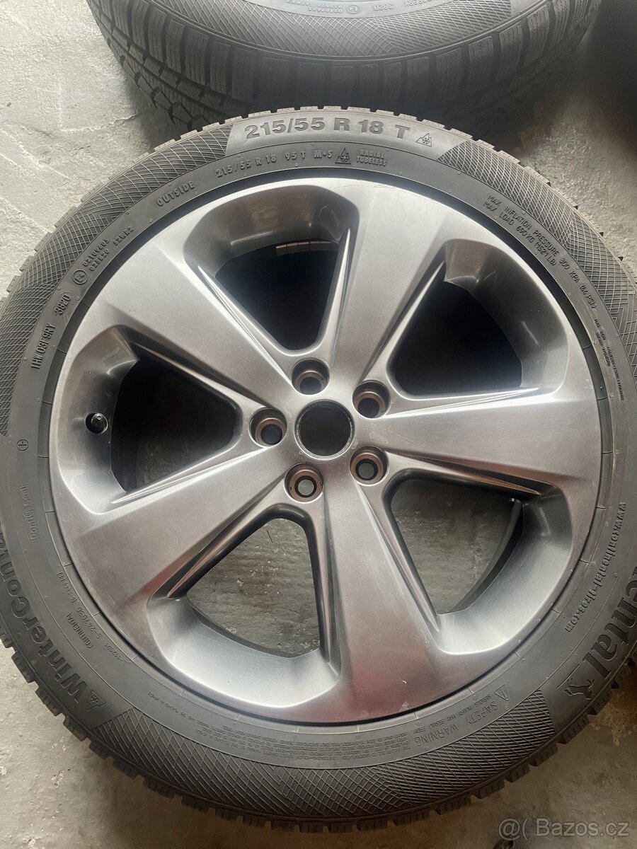 Alu sada Opel 18” 5x105, pneu Continental 215/55/18. SLEVA - 2