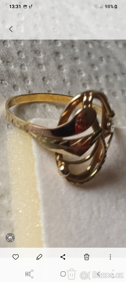 Zlatý dámský prsten - 2