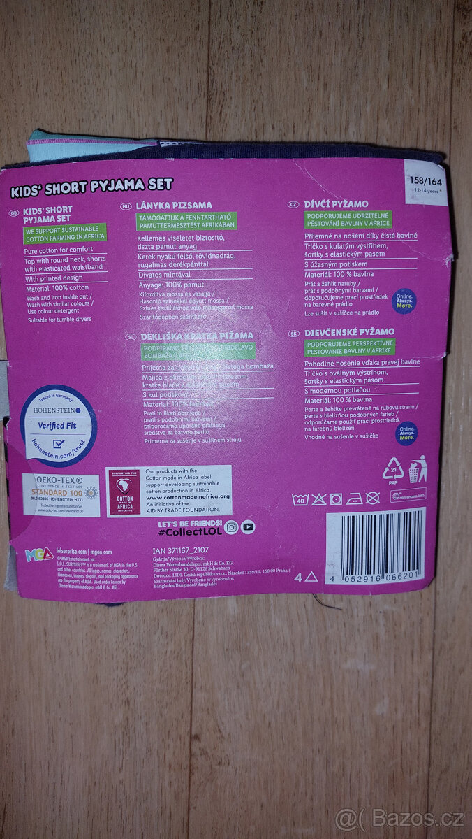NOVÉ Dívčí krátké pyžamoLol, 158/164, 3/4 kalhoty vel 152 - 2