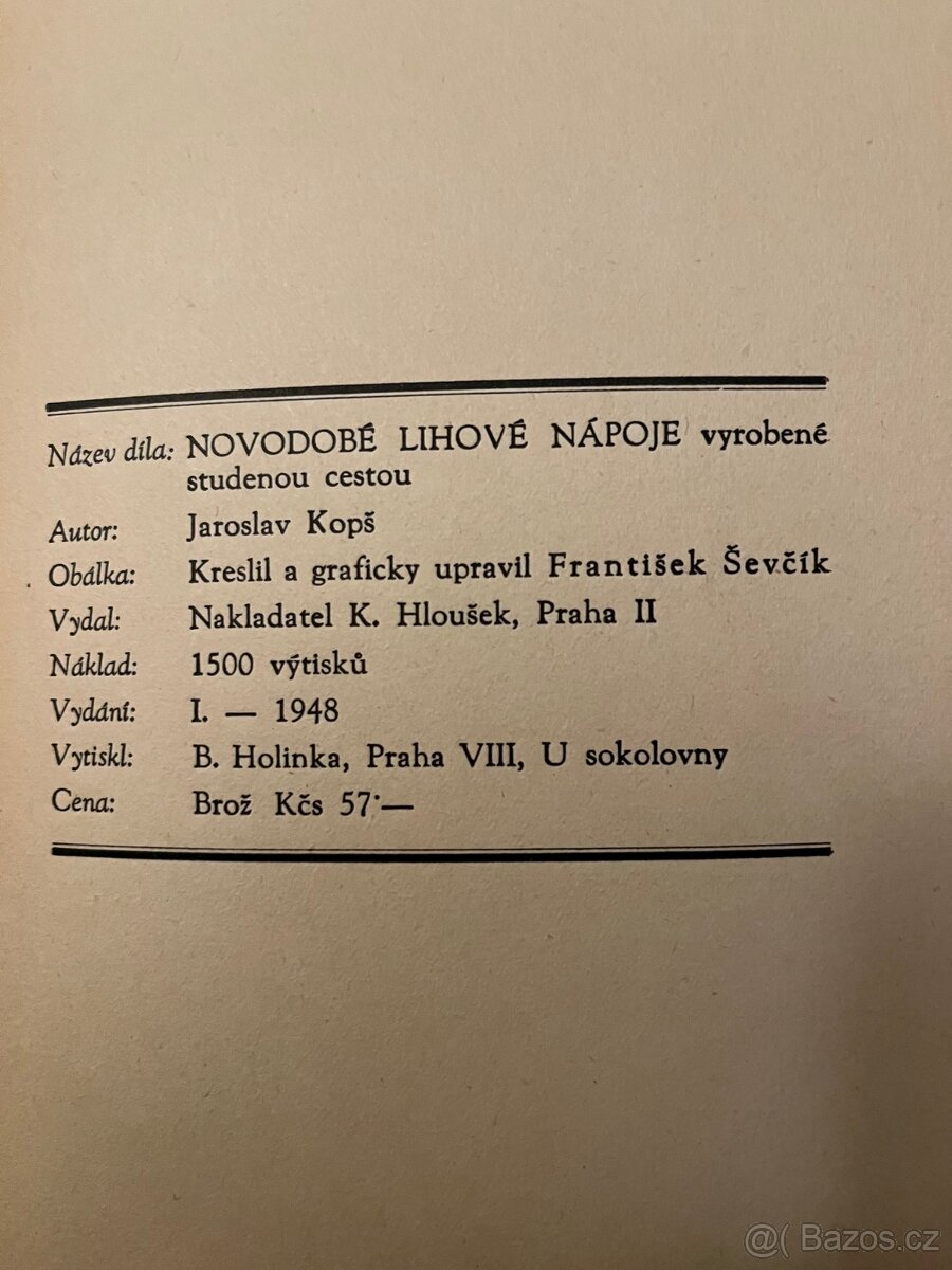 Kopš: Novodobé lih. nápoje vyrobené studenou cestou, Praha 1 - 2