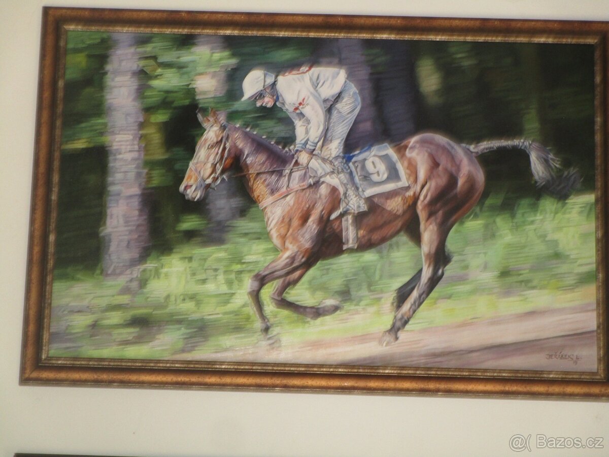 koně-ručně malované obrazy-olejomalba-akvarel - 2