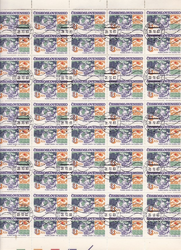 Ražené ČSSR kat.č. 2610 - tiskový list - 2