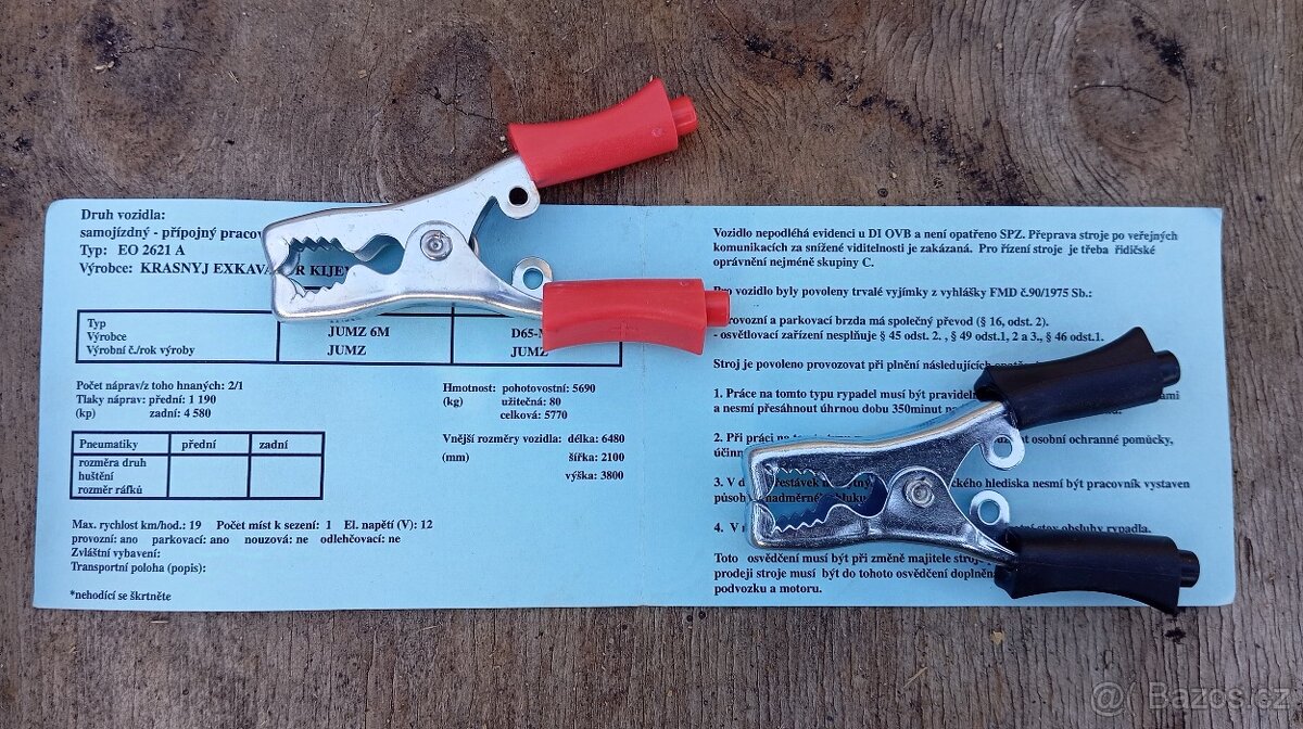 Prodám malý technický průkaz Bělorus EO2621 - 2