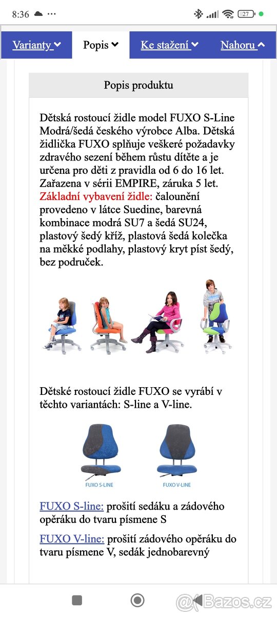 Rostoucí židle - 2