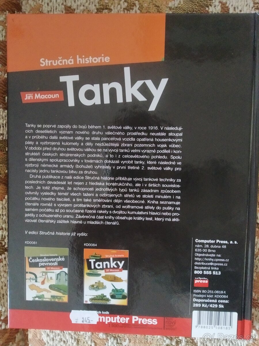 Prodám knihu Tanky - stručná historie - 2