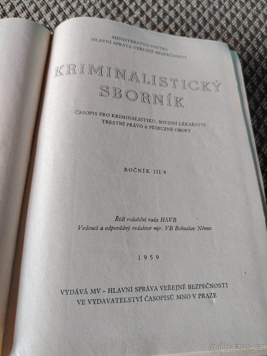 Kriminalistický sborník 1959 - 2