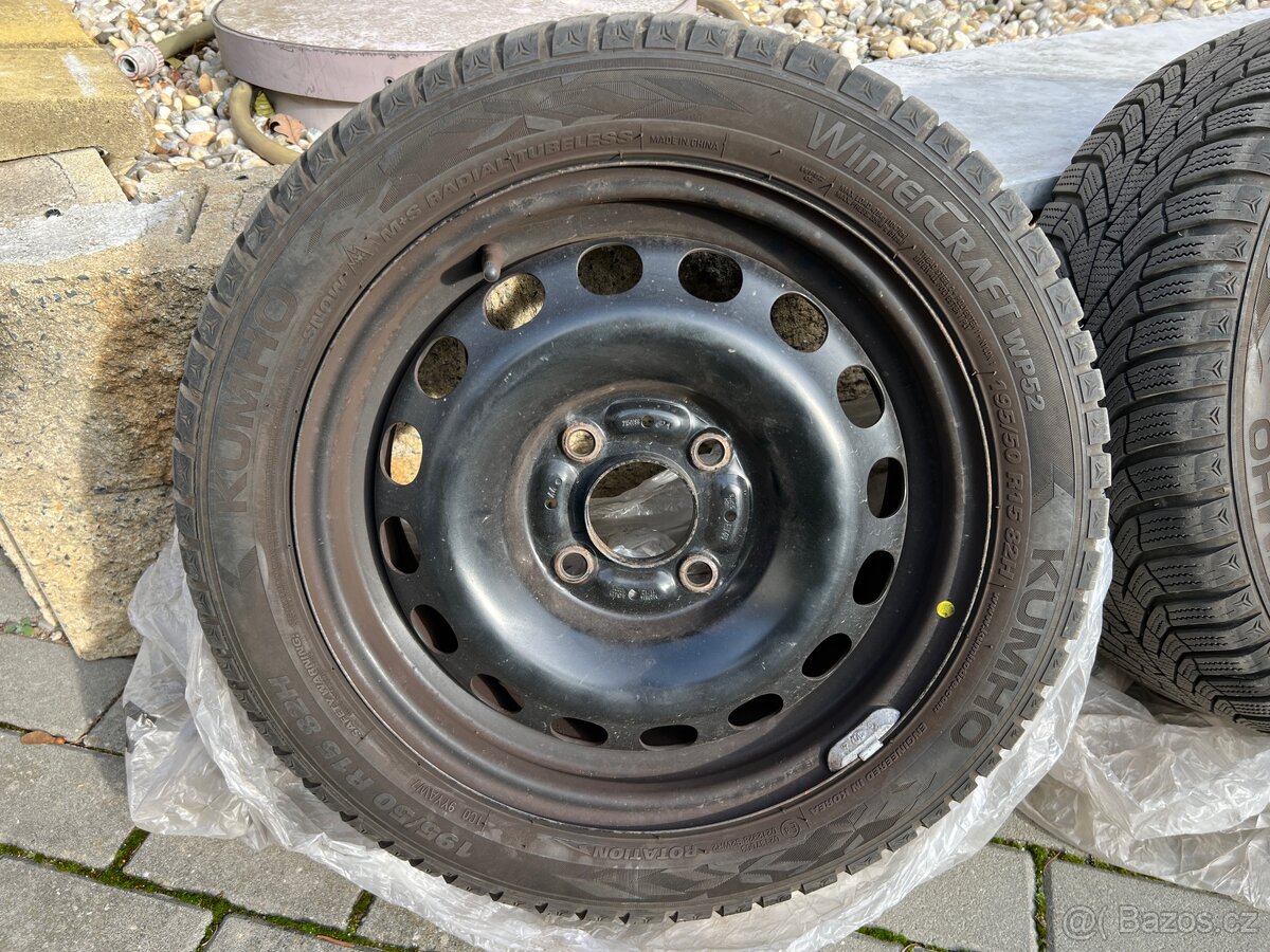 Zimní kola 195/50 R15 KUMHO – plechové disky - 2