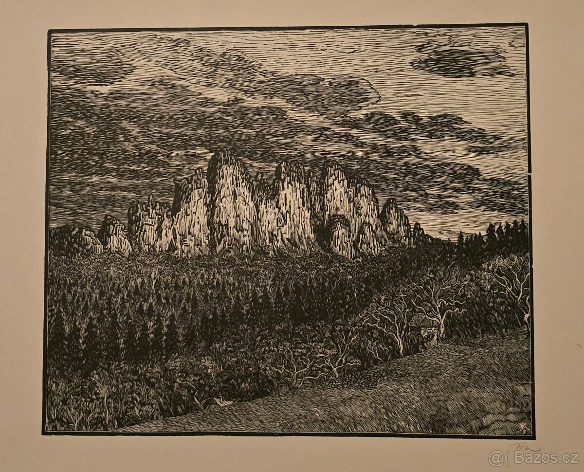 Karel Vik, Český ráj, dřevoryt - 2