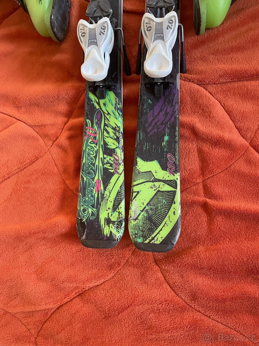 Univerzální lyže Nordica 130 cm + lyžáky 37-38 - 2