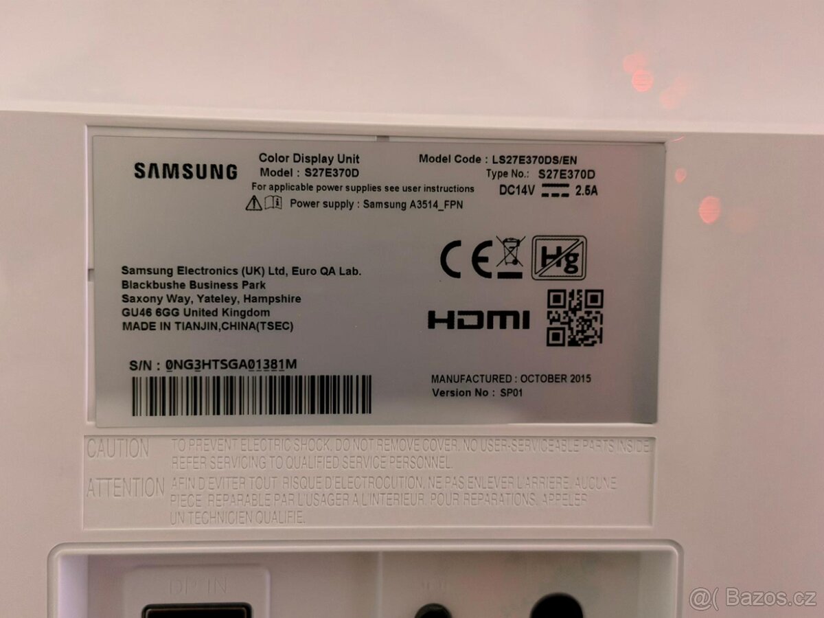 Samsung 27” bílý s27e370d - 2