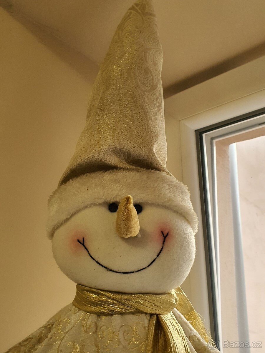 vánoční dekorace, velký skřítek, sněhulák - 2