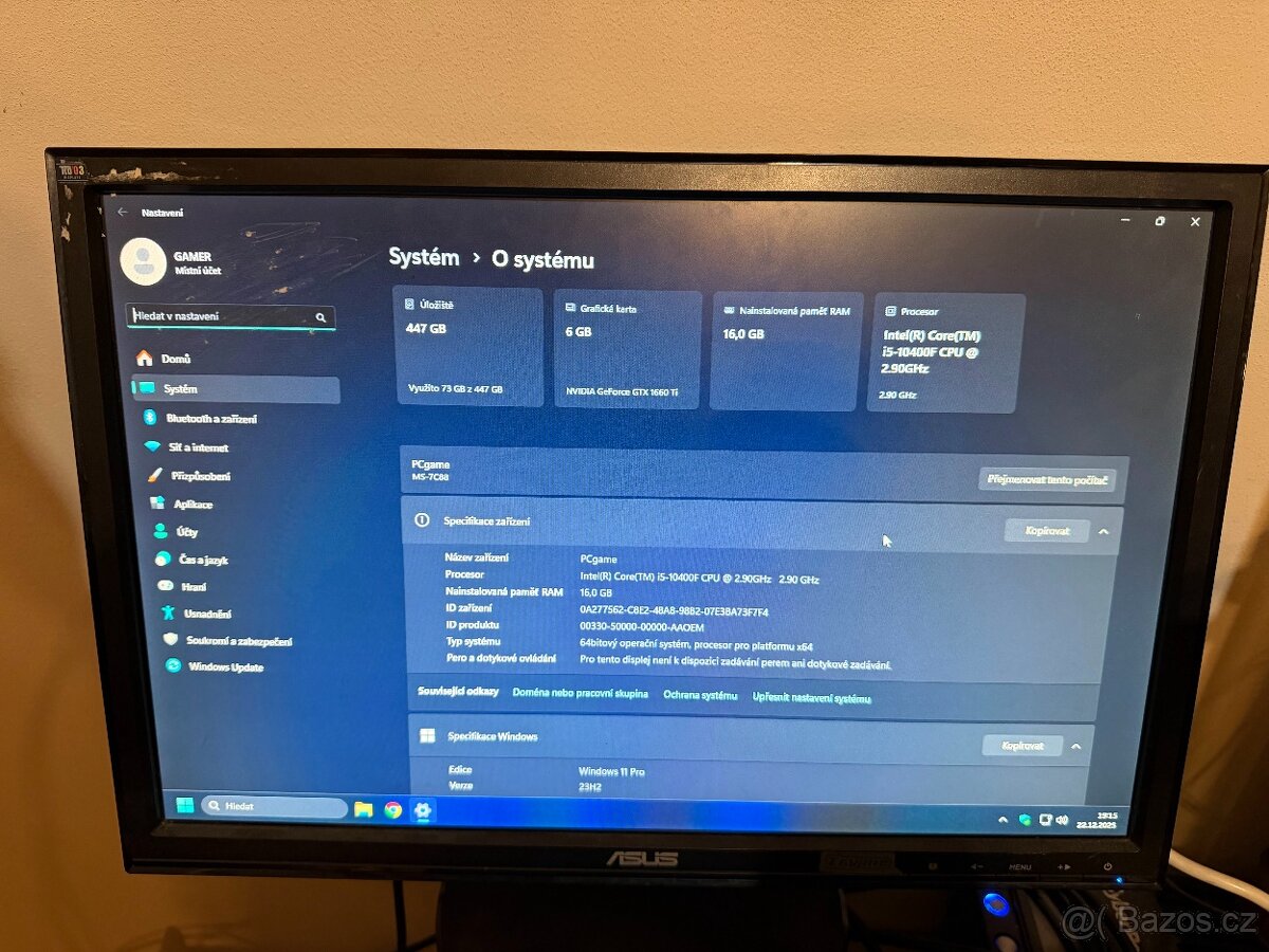 Herní PC 7. i5-10400 16GB DDR4 SSD 500GB GTX1660Ti 6GB - 2