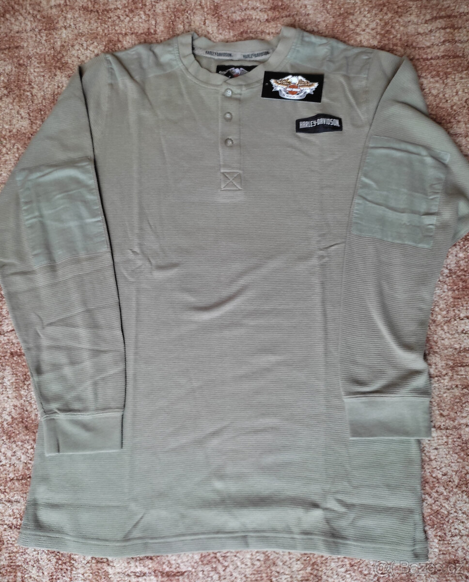 Pánská mikina Harley-Davidson Thermal-Henley - NOVÁ - 2