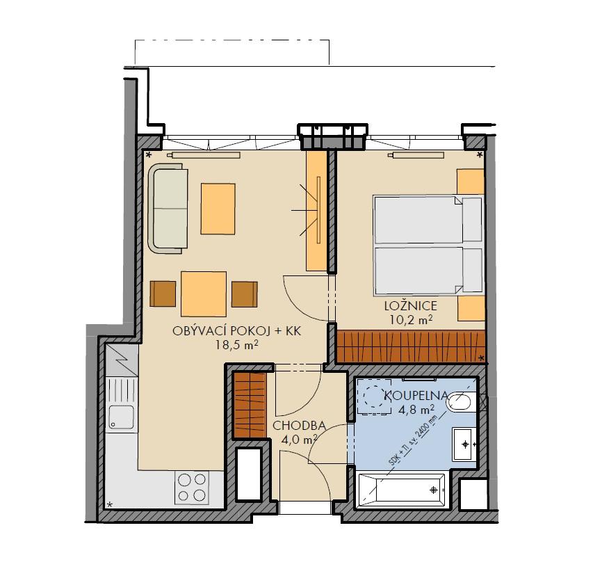 Prodej bytu 2+kk - 2
