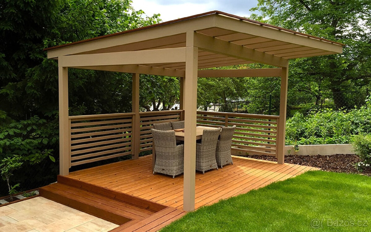 hoblovane smrkove tramy na pergolu - 2