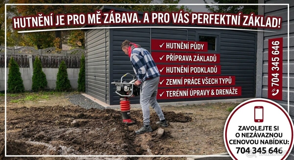 zemní práce minibagrem 1.2 tuny - 2
