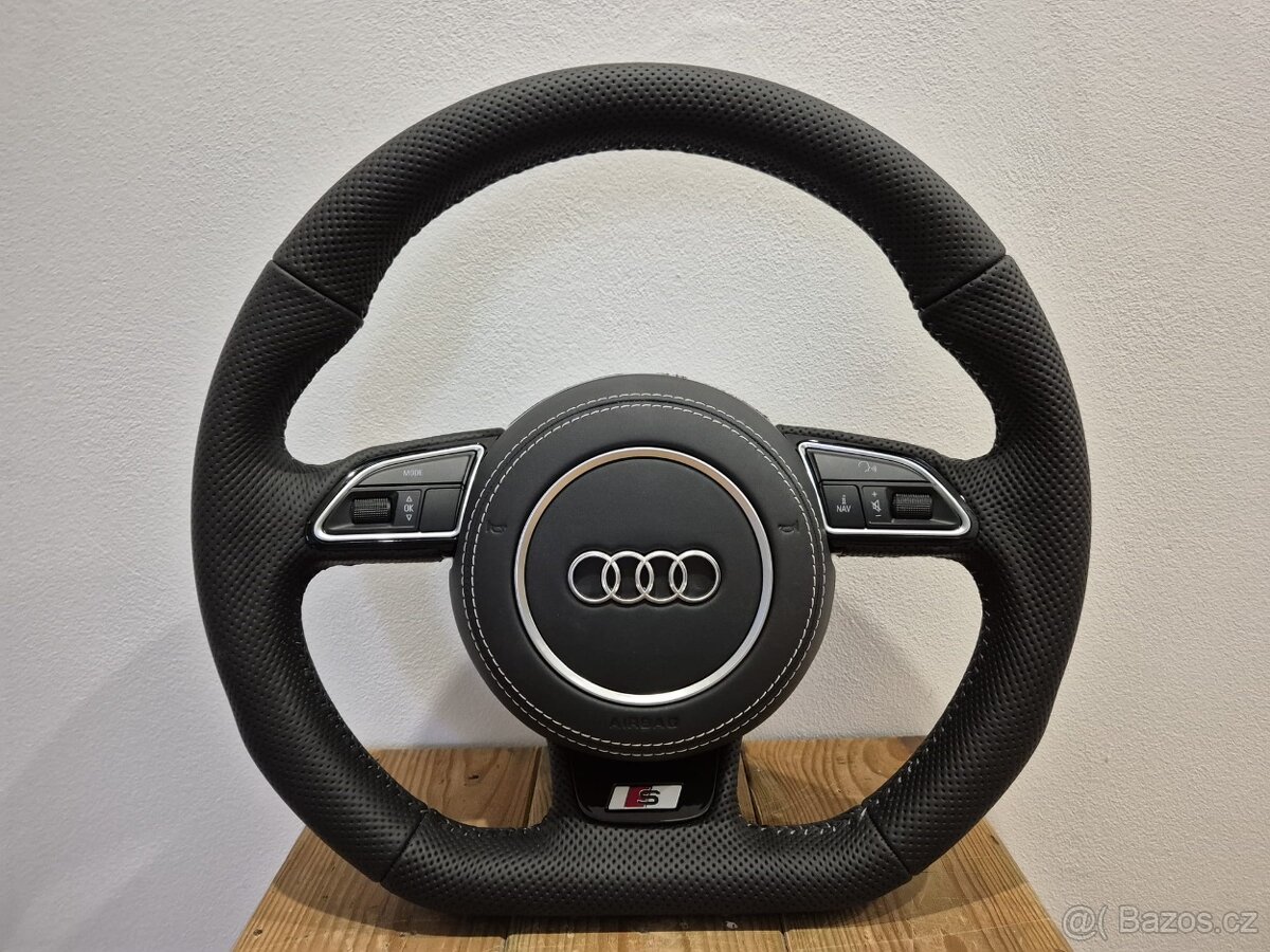 AUDI VOLANT CELO-PERFOROVANY - BIELE PREŠIVANIE - 2