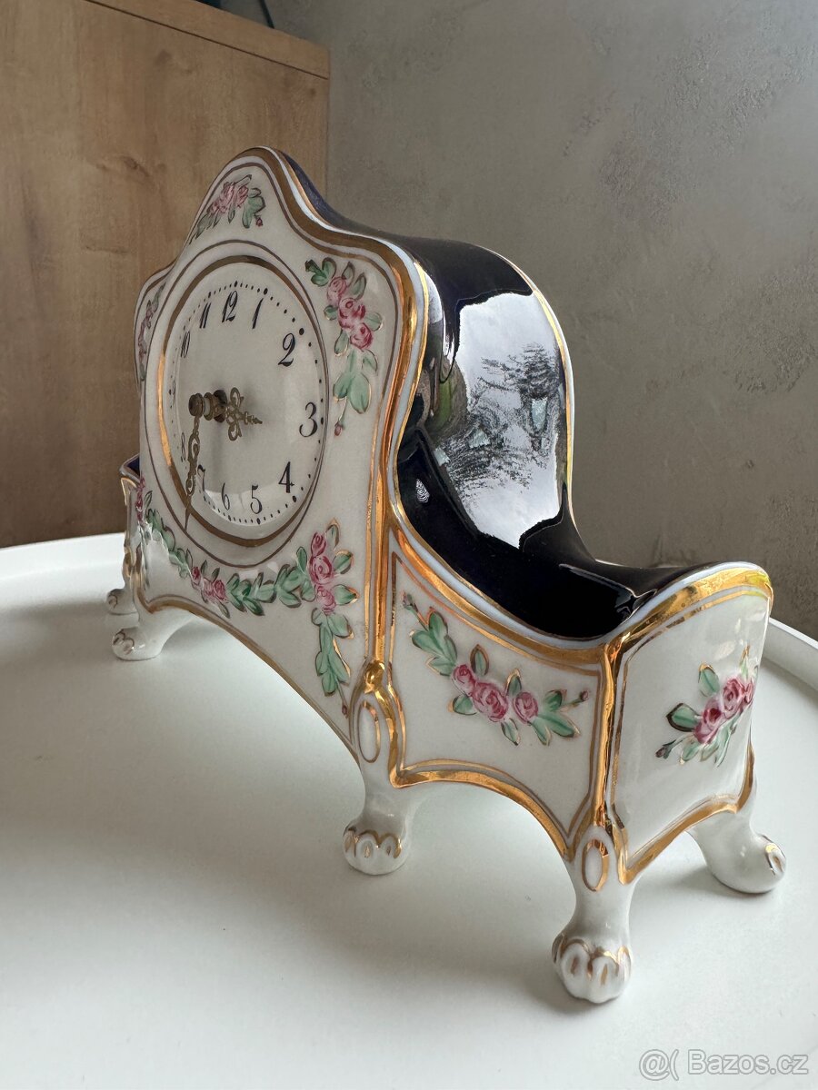 Empírové krbové hodiny Royal Dux - 2