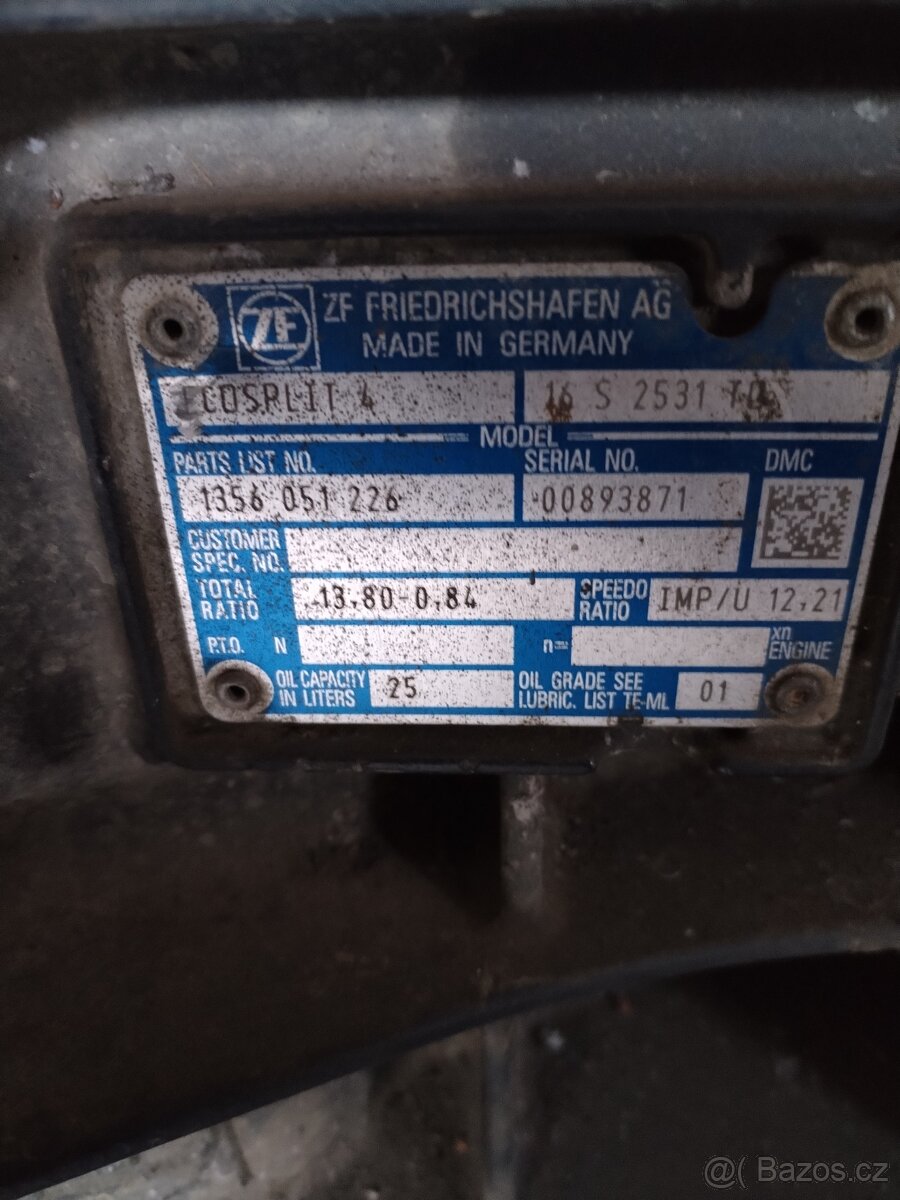 Prodám převodovku ZF Tatra, Daf - 2