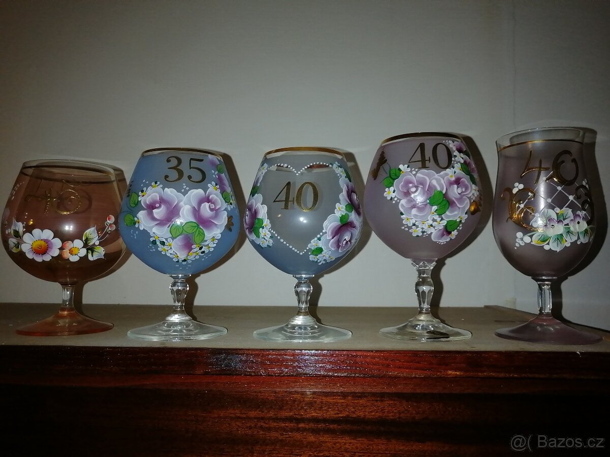 barevné skleničky k výročí - 2