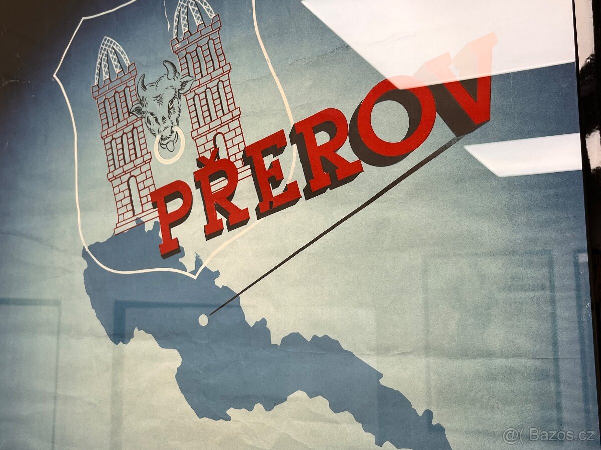 Starý reklamní plakát Přerov - 1936,autor: Hlavač - 2