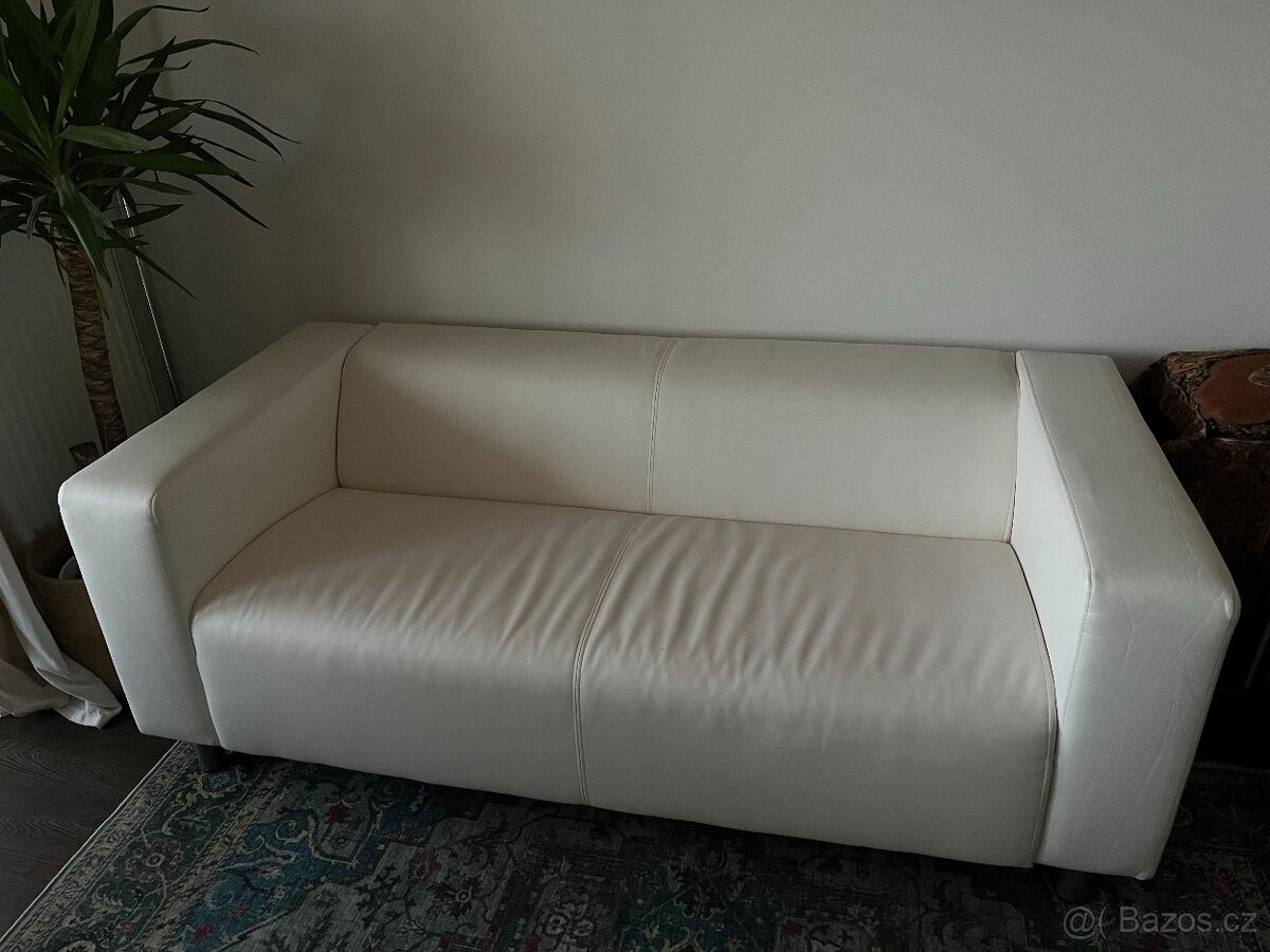 Kožená bílá sedačka / gauč IKEA - 2