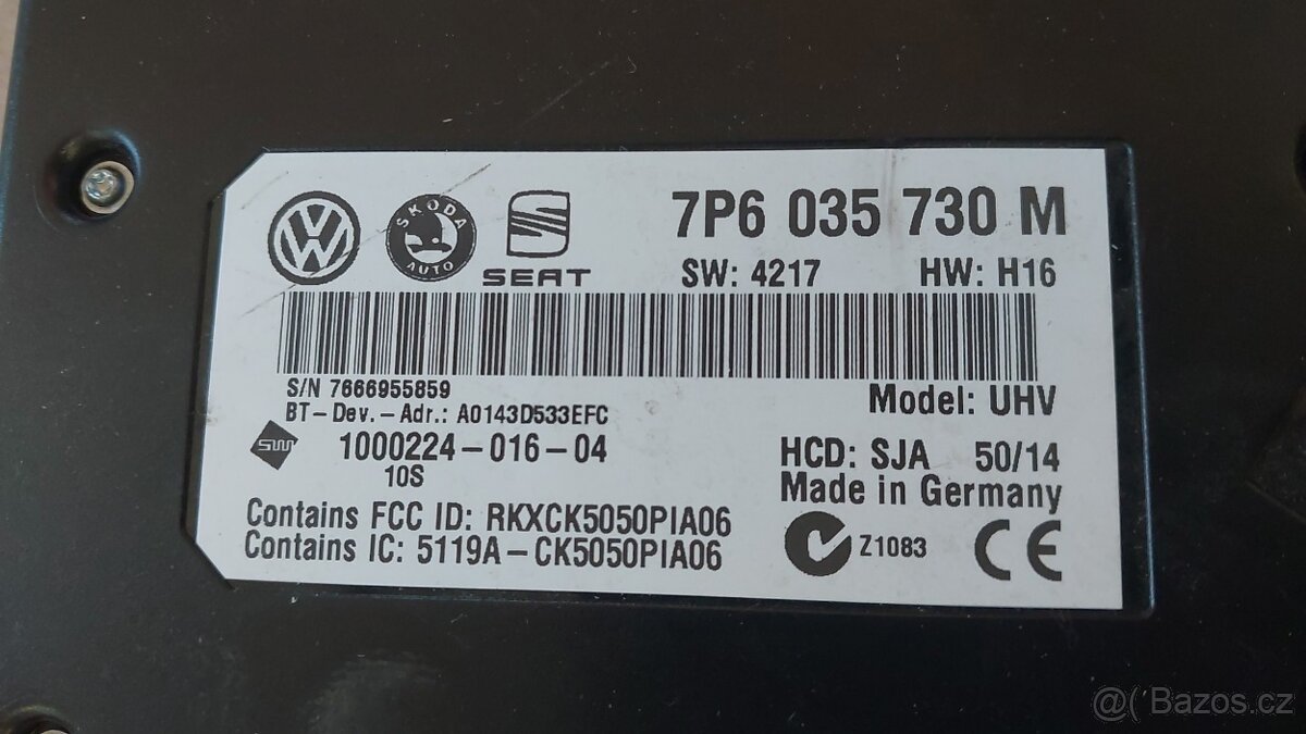 VW Transporter T5 – Modul BLUETOOTH 7P6035730M - 2