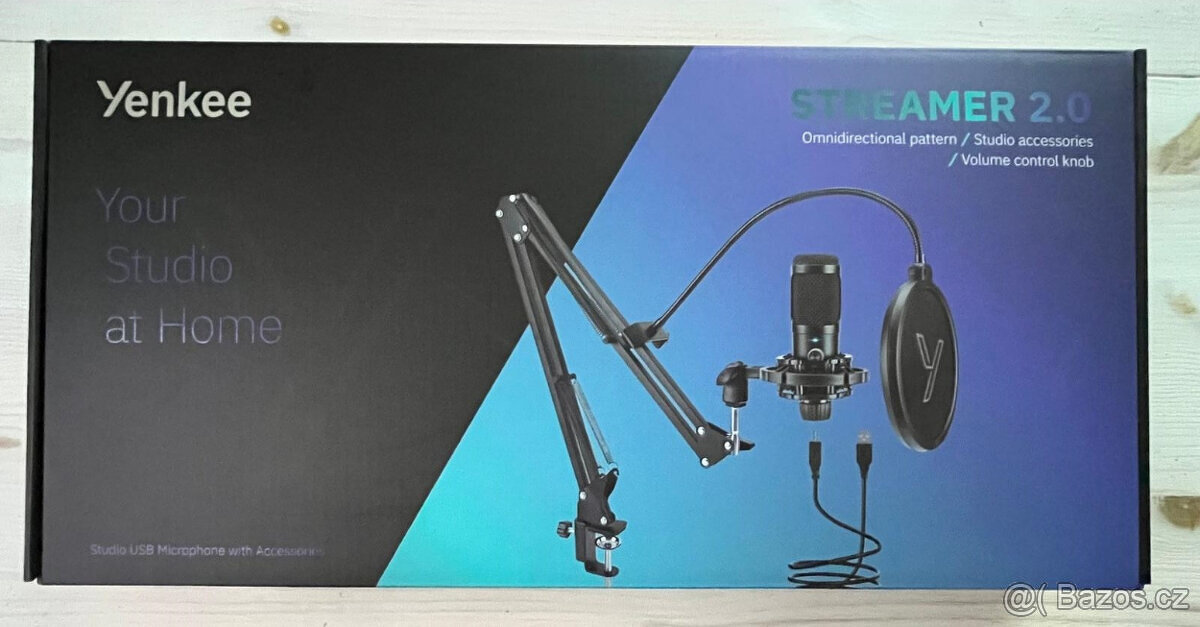 Mikrofon YENKEE YMC 1031 STREAMER 2.0 - úplně nový - 2