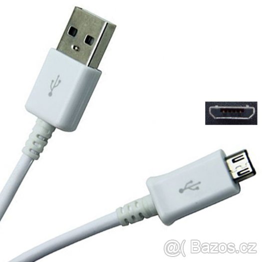 Datový a nabíjecí kabel USB Micro B - bílý - 2