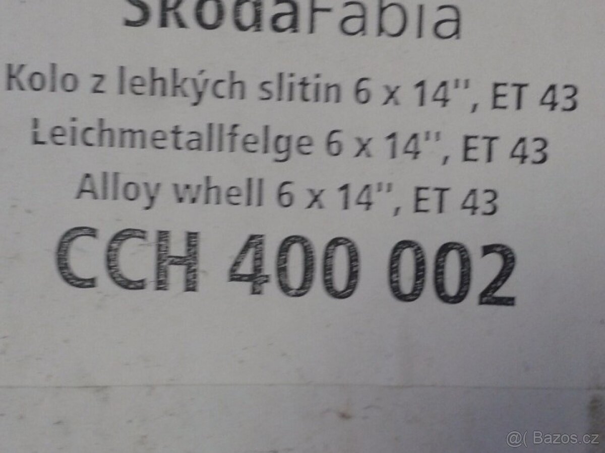 Originální ALU Škoda Fabia - 2