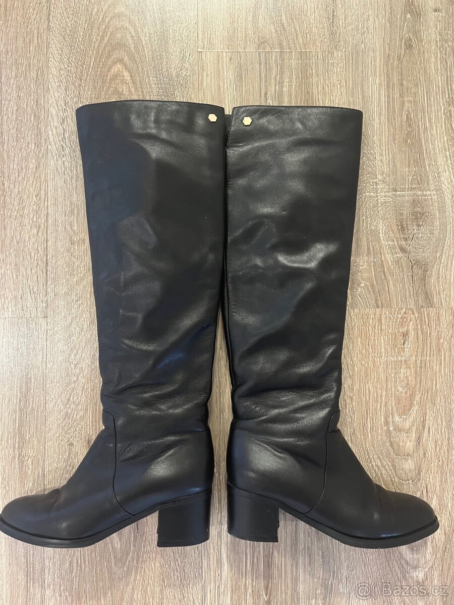 Podzimní/zimní kožené kozačky - 2