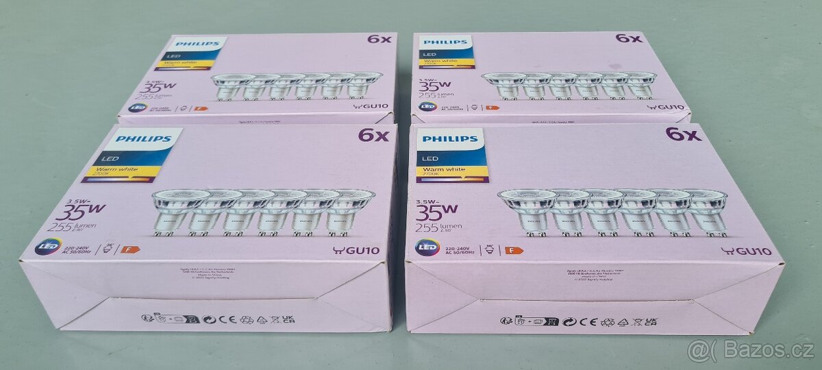 587 - 4 sady á 6x LED halogen PHILIPS GU10 - SLEVA 50% - 2