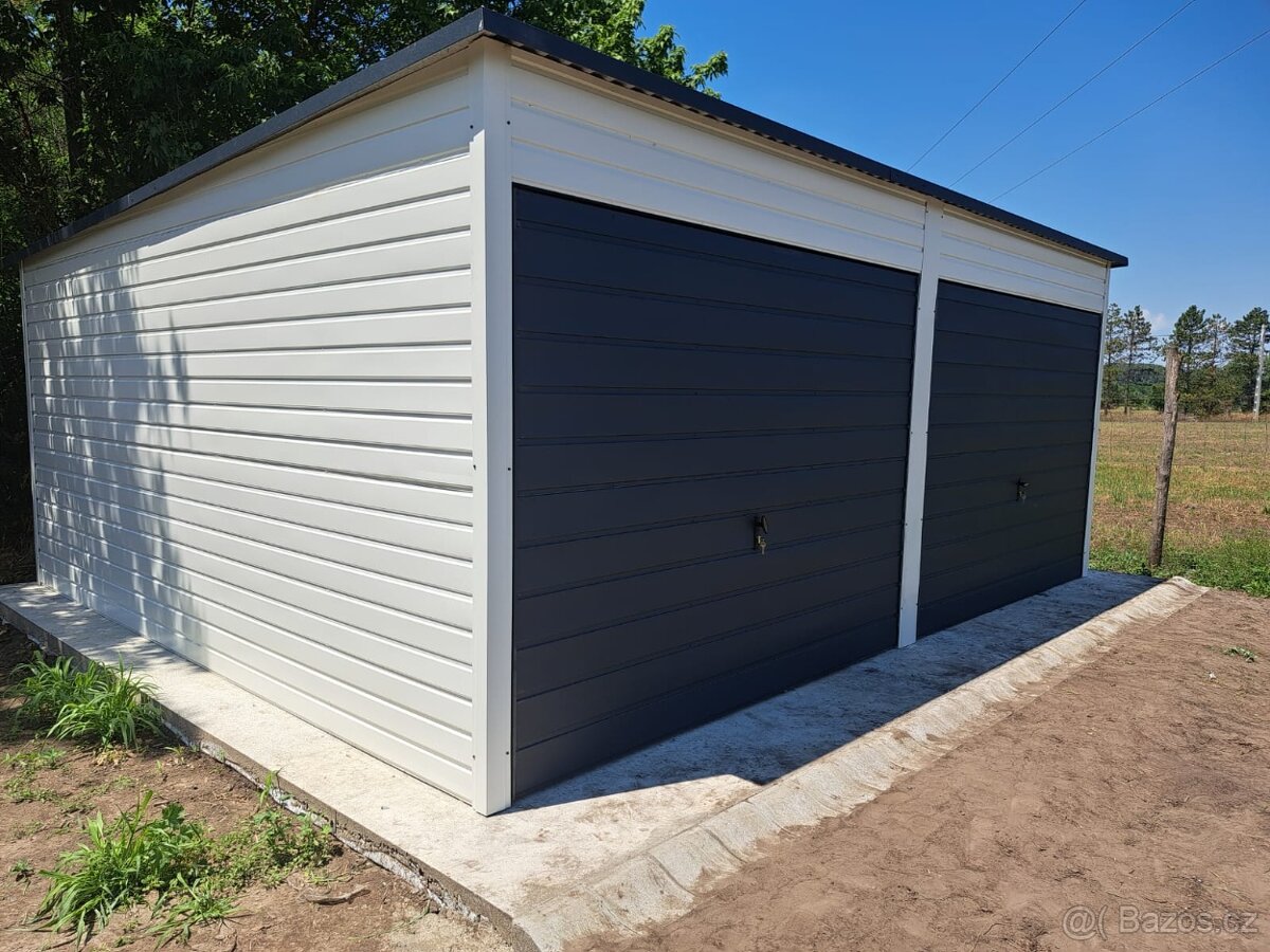 Plechová garáž 6x5,5m - 2