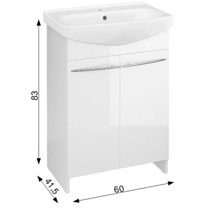 Umyvadlo se skříňkou + baterie otočná NOVÉ NEPOUŽITÉ - 2