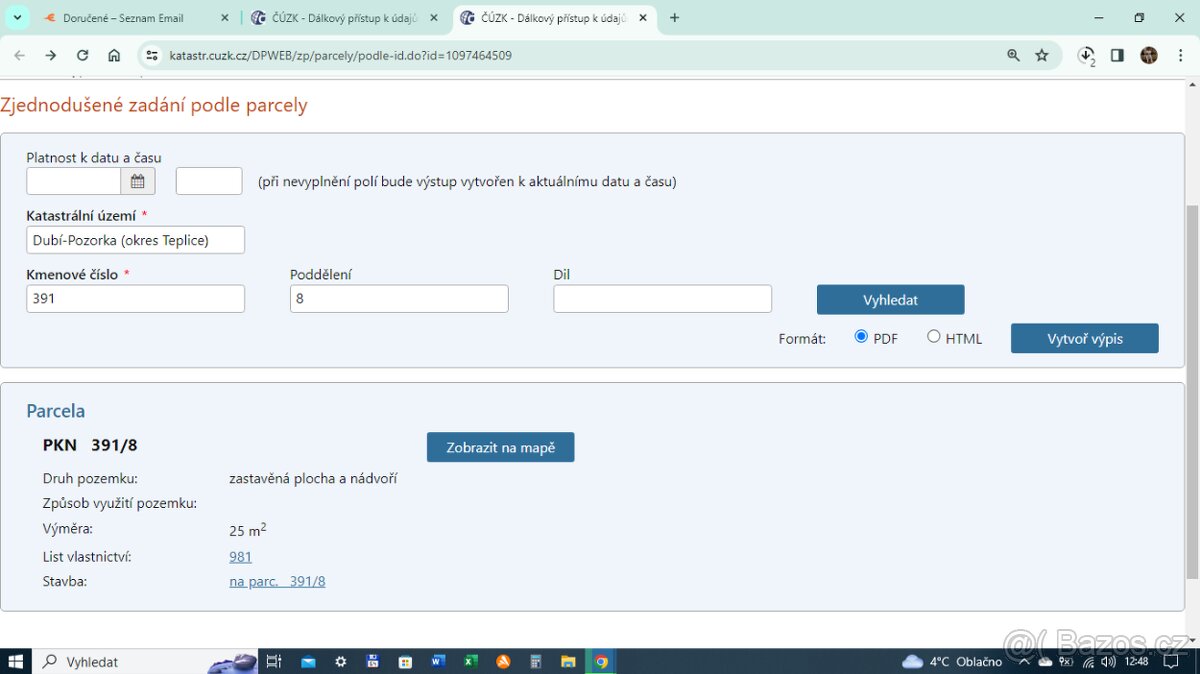 Garáž Dubí Pozorka 25 m2 - 2