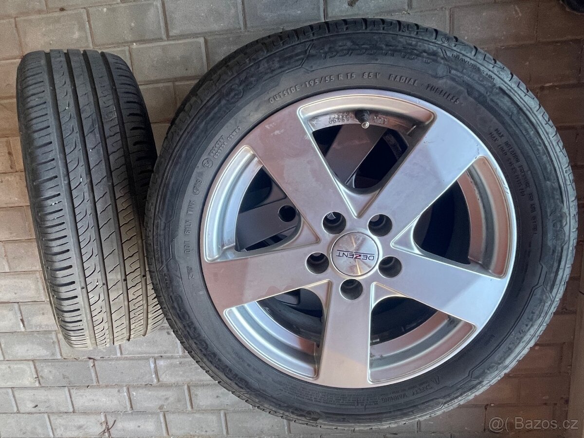 Letní pneu s disky Barum Bravuris 4 ks 195/55/R15V (použité) - 2