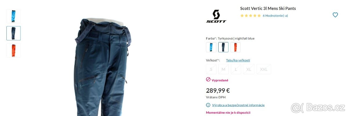 SCOTT VERTIC 3L freeride lyžařské kalhoty, nové - 2